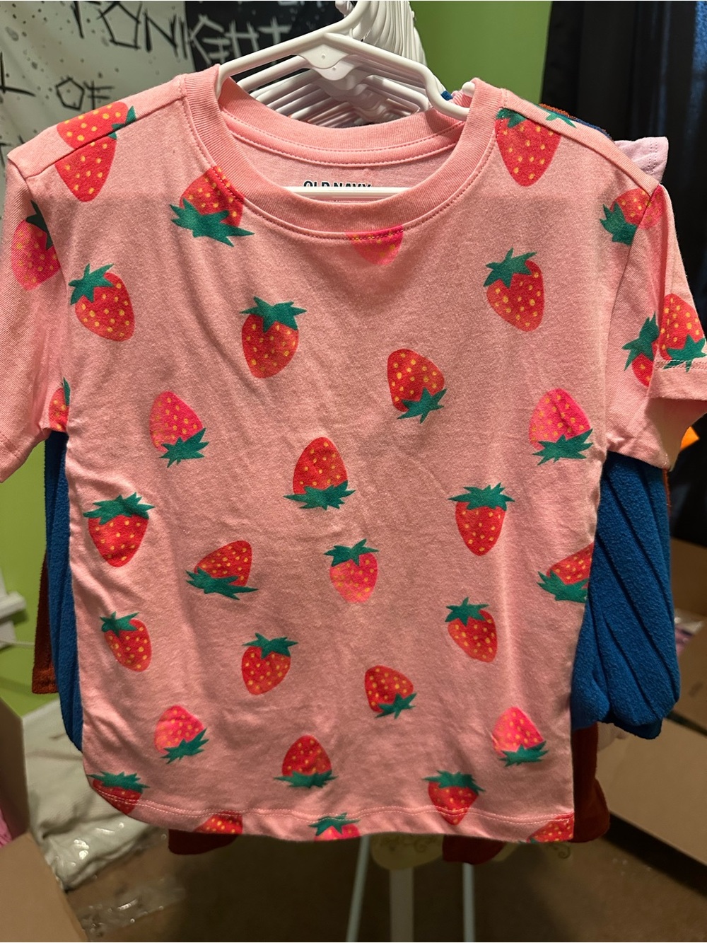 Old Navy Pink Strawberry Print Short-Sleeve Tee